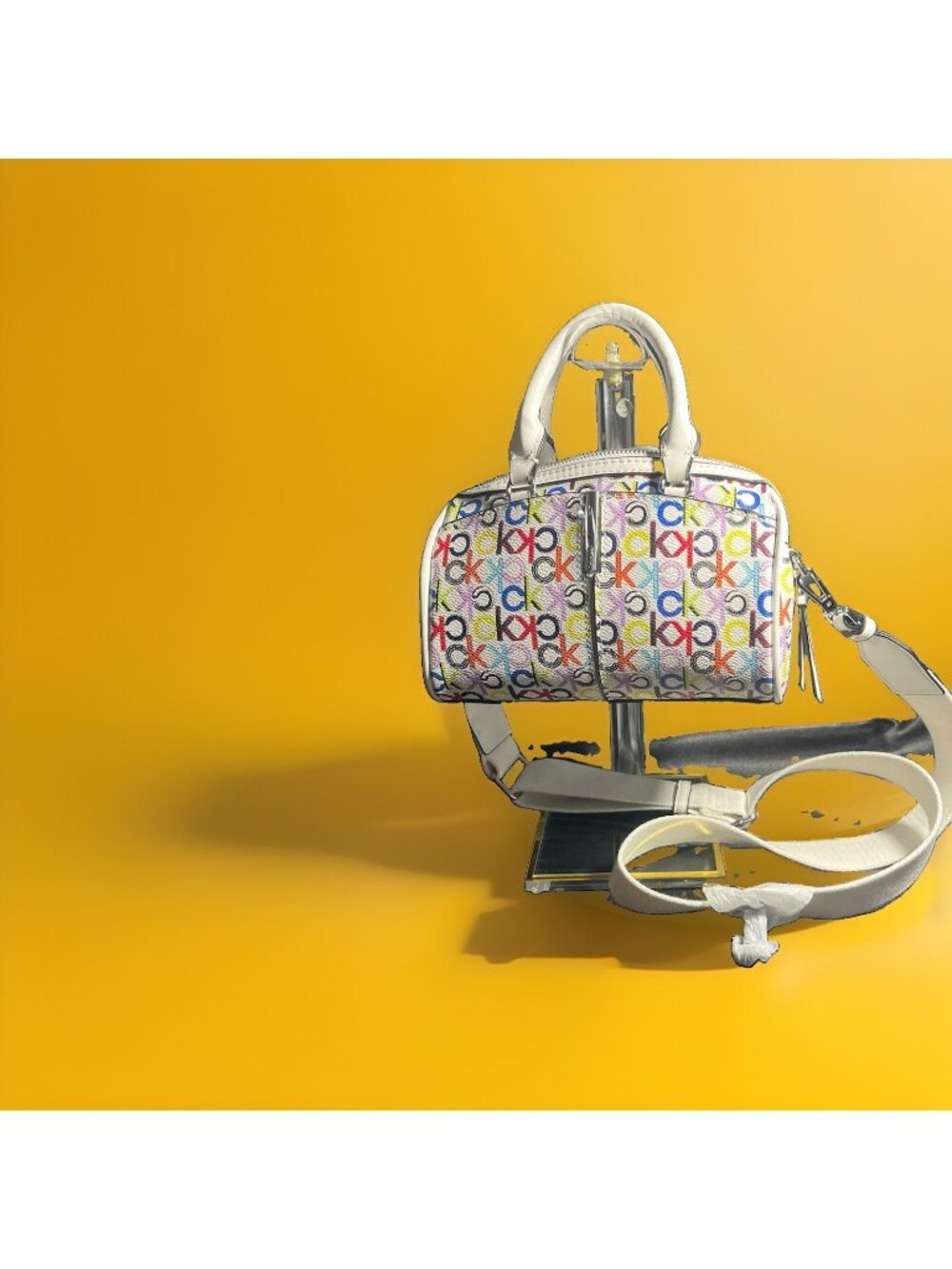 Calvin Klein Crossbody Mini White Multicolor Logo Bag-New with Tags